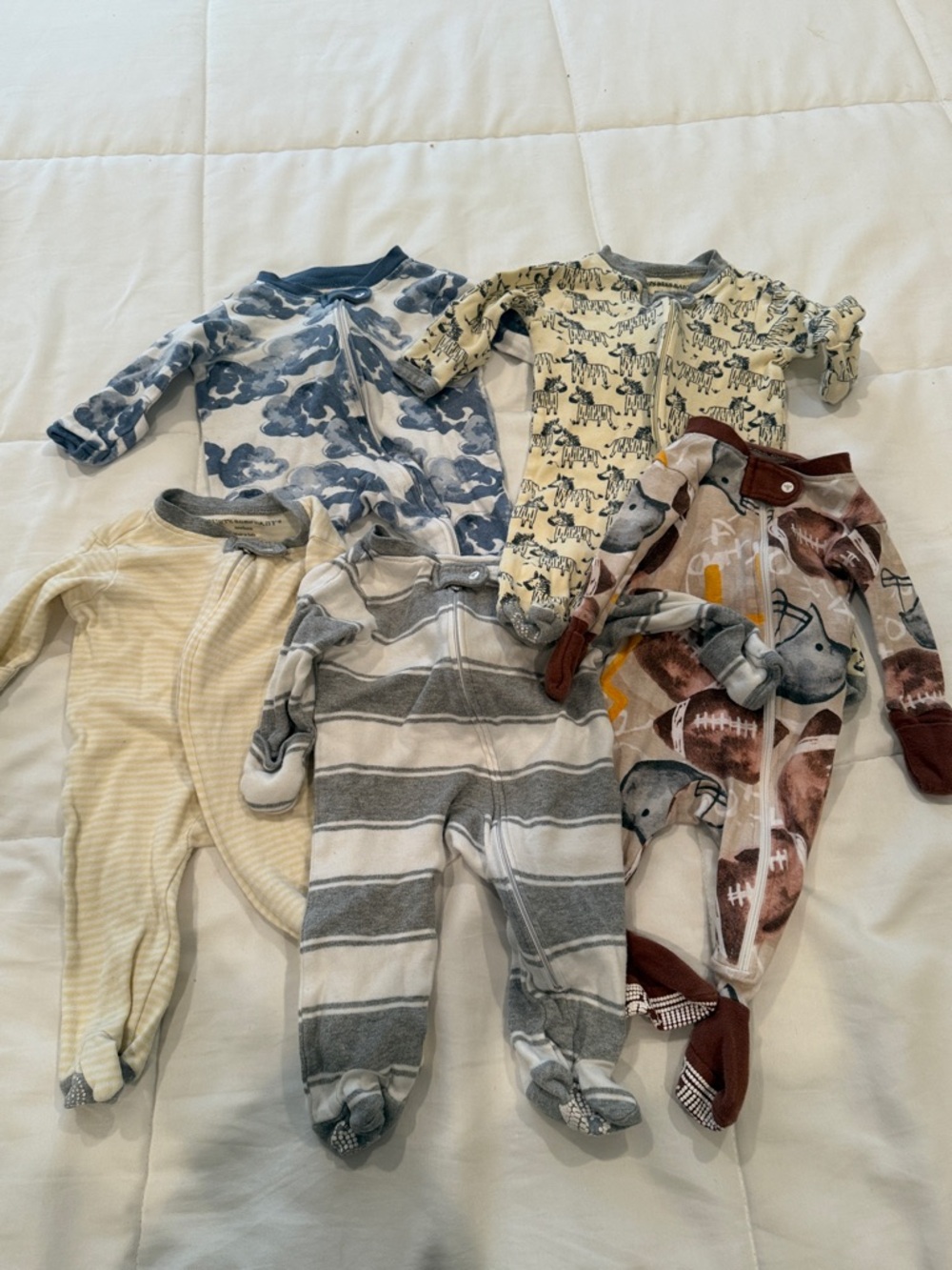 Burt’s bees baby Baby One-Piece zip up pajama sleep and play newborn football